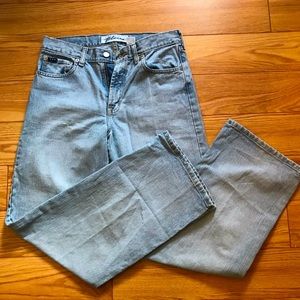 Vintage Express bleus high rise straight leg mom jean